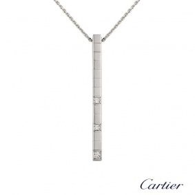 Cartier 18k White Gold Diamond Set Lanieres Pendant